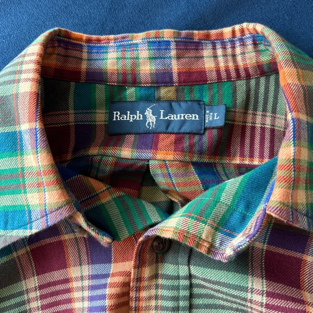 Vintage Ralph Lauren Multicolor Plaid Men's Shirt large - Picture 8 of 12